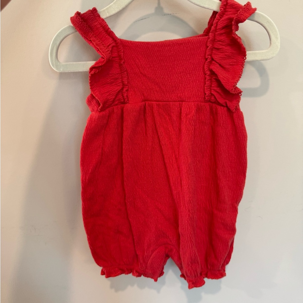 Carter's Red Ruffled Jumpsuit Romper - Picture 1 of 2